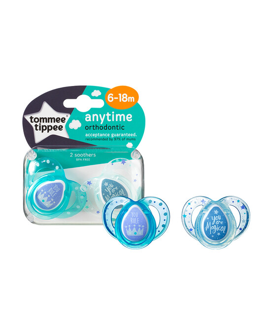 Tommee Tippee 2X 6-18M ANYTIME Soother (Green White) image number 2
